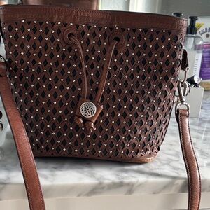 Brighton Brown Crossbody Bag with Silver Accents